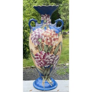 GROSSE 17,5 &quot;Antike japanische handbemalte Satsuma Meiji Jugendstil Keramikvase