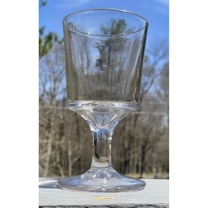 Antique 19th C. EAPG Victorian Era Pressed Glass Goblet Wine Bar Stemware