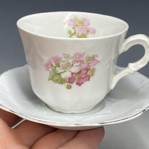 Antique Porcelain Konigliches Amtsgericht Waldenburg Victorian Teacup & Saucer