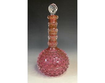 Antique Hobbs Bruckunier Barber Bar Bottle Hobnail Cranberry Red Victorian Glass