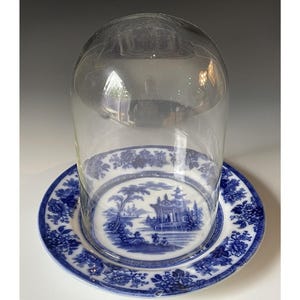 Mesa de comedor con cúpula cloche de cristal de Madras Doulton Burslem victoriana antigua