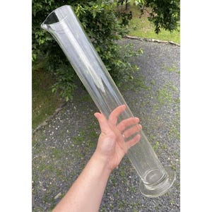 LARGE 18&quot; Hand Blown Pontiled Glass Beaker Cylinder Apothecary Science Pharmacy