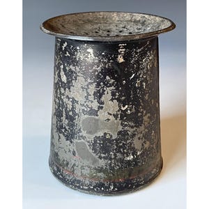 Antyczny georgiański wiktoriański garnek do pisania z cyny, metalowy cylinder