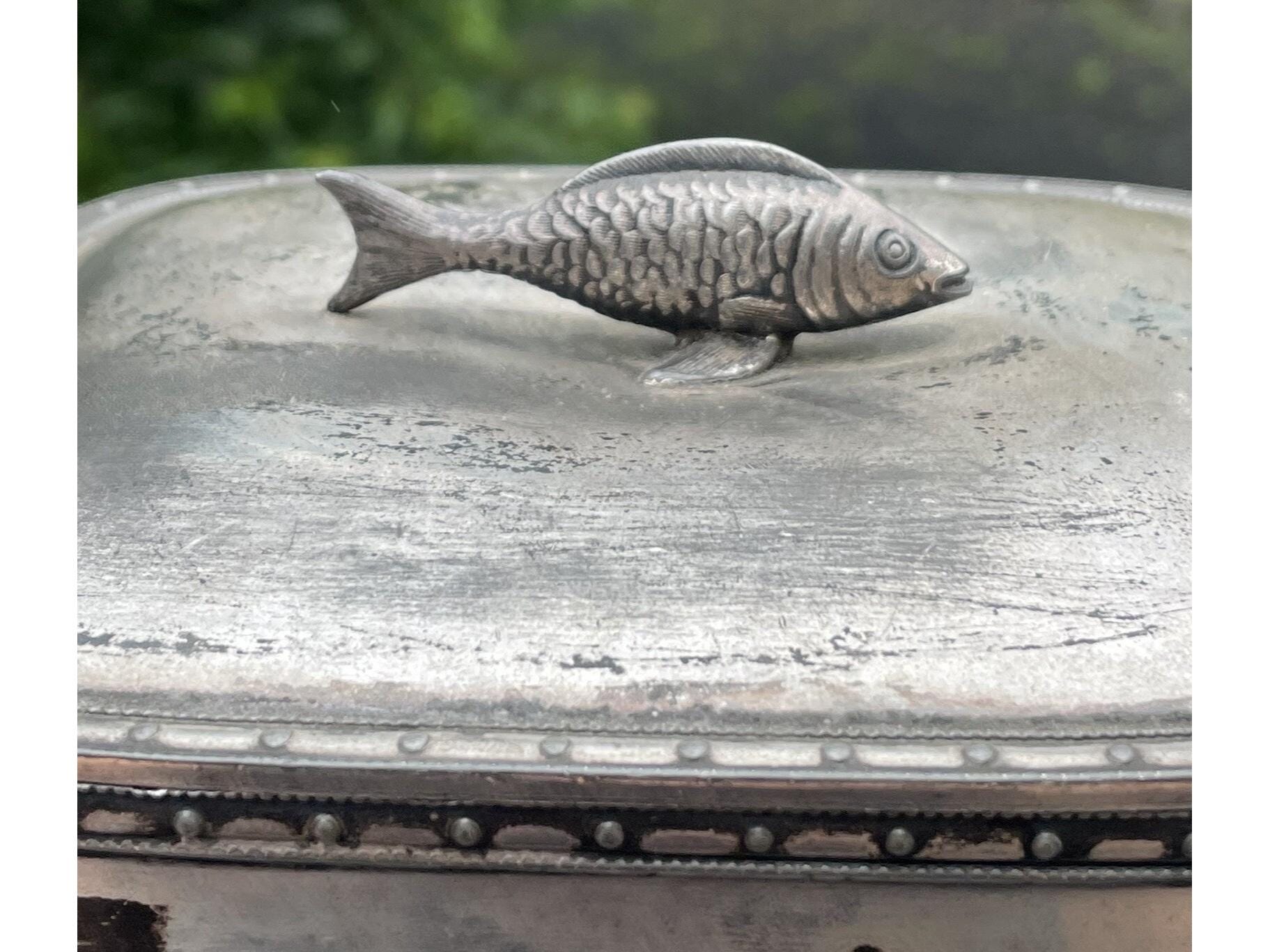 RARE Antique Victorian Meriden Silver Plate Sardine Box Server Fish Lid  Footed - Etsy