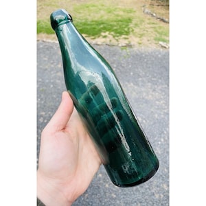 Antique Teal Green Congress Spring Co Ss NY Base Emb 1880s Mineral Water Bottle