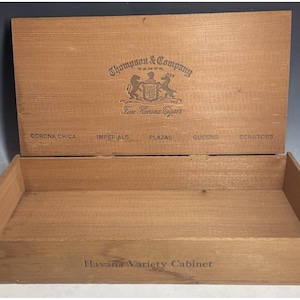 Vintage Cigar Variety Box Thompson Company Tampa 60 Pack Tobacco Bar Man Cave