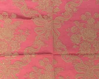 ROSE PINK Mid-Century Modern Miramar Damask 100% Silk Scalamandre Silks Sample