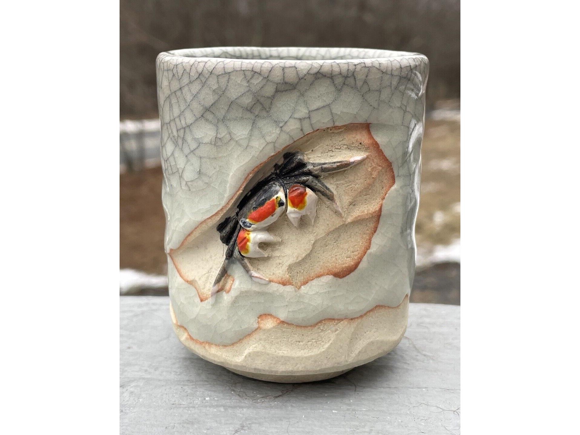 アンティーク 水月磁器 天神蟹湯呑み 日本焼 湯のみ 大正昭和 - Etsy 日本