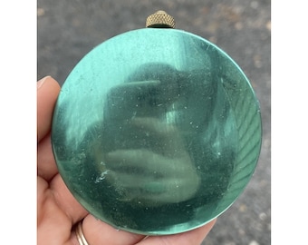 2 3/4" Reflective Blue Green Teal CLOCK PARTS Pendulum Bob 20th C. VINTAGE