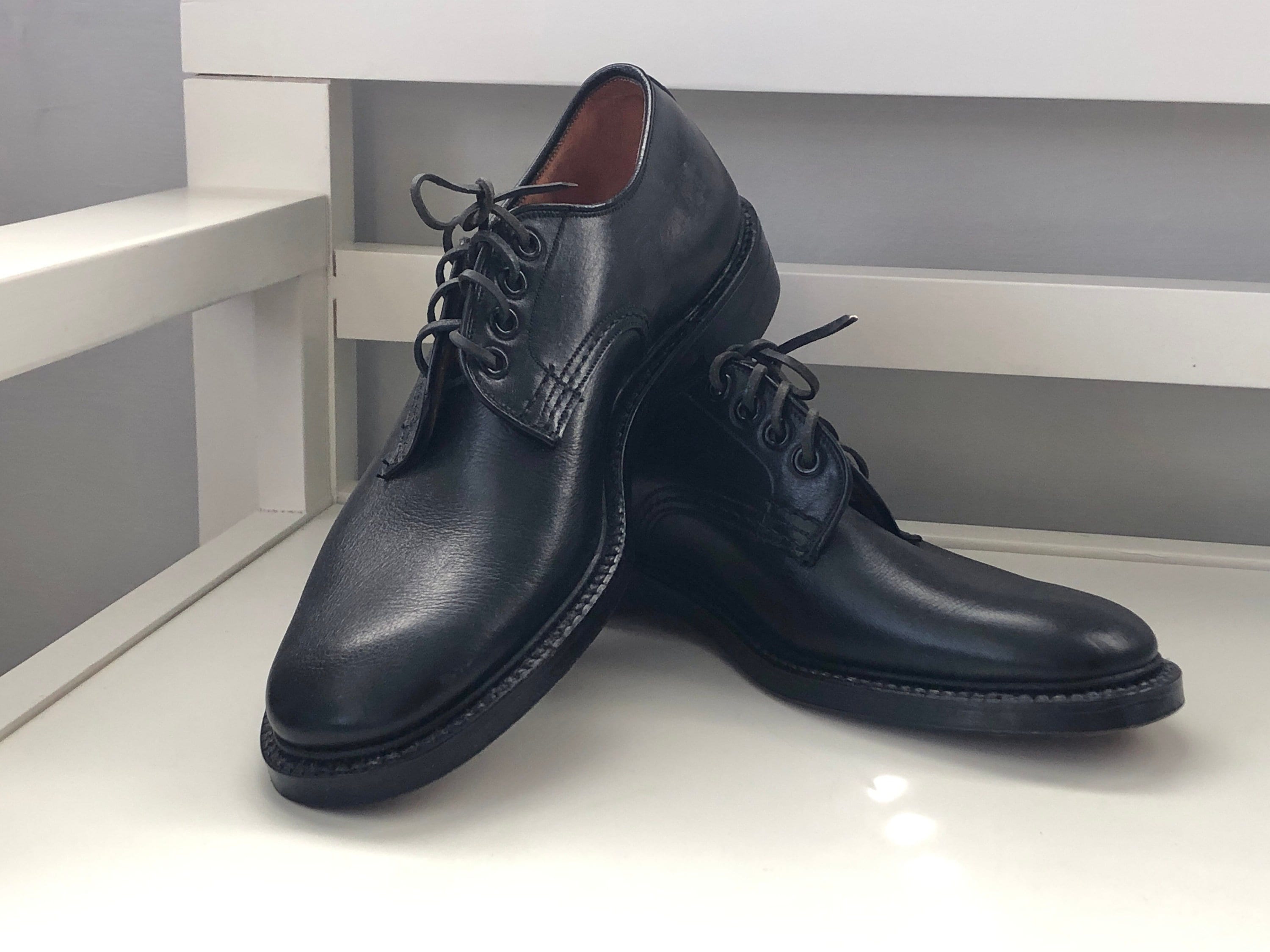 Vintage R.w.atkins Mens Black Dress Shoes, Handsewn, Made in 