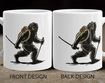 Taza de camping, taza de pie grande, Sasquatch, tazas de café únicas, regalo amante del café, taza, tazas lindas, taza de cerámica, taza de café para los hombres, taza divertida taza