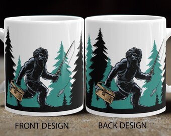 Pesca, Sasquatch, Tazas Bonitas, Pie Grande, Tazas de Café Unique, Taza, Regalos Bigfoot, Regalo Gag, Taza de Café, Taza de Cerámica, Regalos Menores de 25, Regalo para Hombres