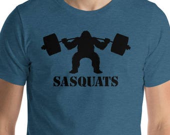 Squats Shirt, Workout Shirt, Sasquatch Tshirt, Bigfoot Shirt, Unisex Gym Shirt, Leg Day Shirt, Squat Workout Shirt, Beast Mode, Bfro, Tee