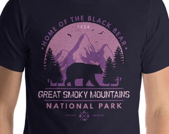 Great Smoky Mountains National Park, Home of the Black Bear, Wildlife Shirt, Bear T-Shirt, Adventure Shirt, Hiking Shirt, Camping Shirt