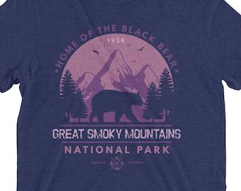 National Park, Home of the Black Bear, Great Smoky Mountains, Wildlife, Bear Shirt, Adventure, Hiker Gift, Camping Shirt, Nature, Animal Tee