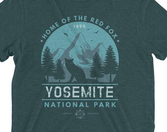 National Park, Home of the Red Fox, Yosemite, Wildlife, Fox Shirt, Adventure, Hiker Gift, Camping Shirt, Nature, Animal Lovers, Graphic Tee