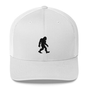 Sasquatch Embroidered Trucker Cap, Bigfoot Silhouette Hat, Bigfoot Gifts, Believe