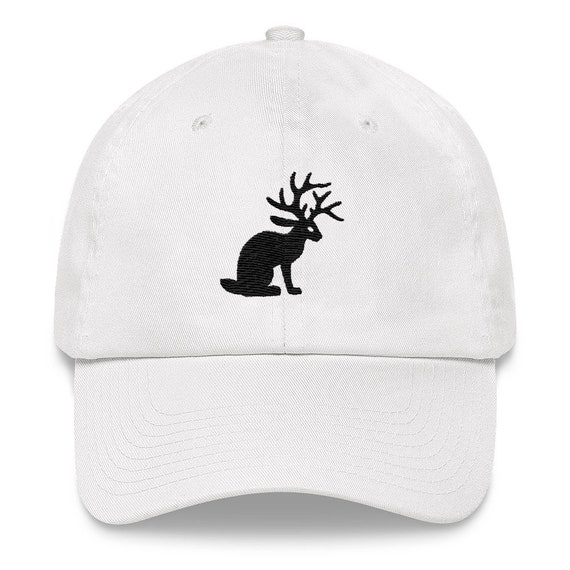 Jackalope Embroidered Classic Dad Hat, Sasquatch Silhouette Cap, Adjustable Strap, Curved Visor