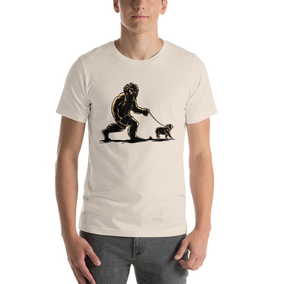 Bigfoot Walking French Bulldog Shirt, Funny Sasquatch Gift Bigfoot Walking French Bulldog Shirt, Funny Sasquatch Gift