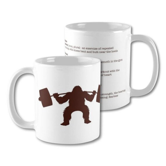 Fitness Mug, Squats Mug, Sasquatch Mug, Sasquat - Funny Coffee Mug, Gift under 20, Coffee Cup, Bigfoot Mug, Bodybuilder Mug, Definitions Mug