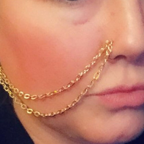 Gold Nose Chain Body Jewelry Nose Ring Nose Stud Charm Etsy