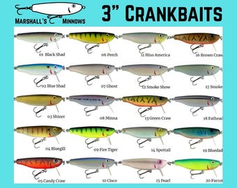 Marshall's Minnows Crankbait 3" Fishing Lure: Handcarved of Maple and Made in USA