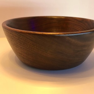 Hand Turned Solid Walnut Wooden Bowl