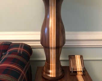 Walnut Striped Lamp