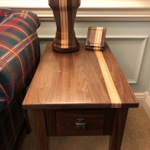 Walnut Pinstriped End Table 24&quot;x14&quot;