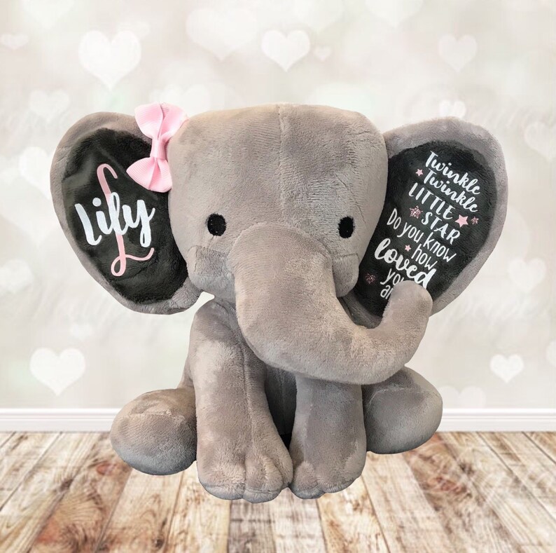 personalized stuffed elephant