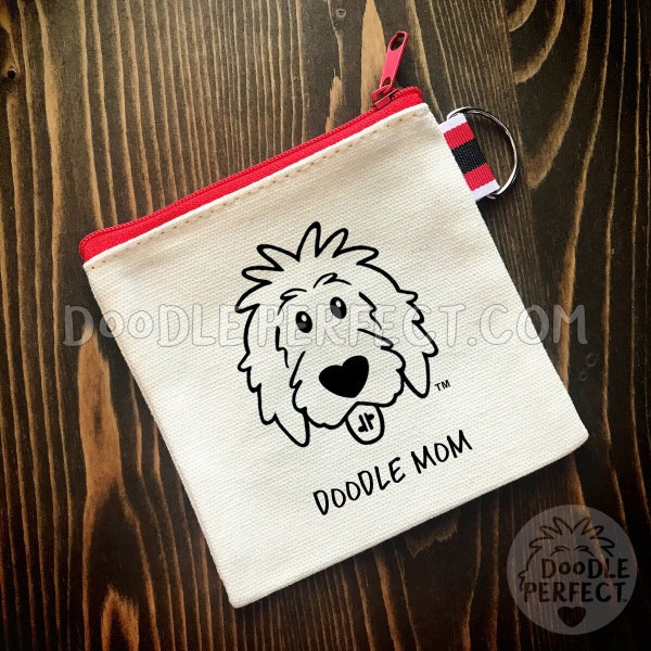 Doodle Coin Purse or Treat Bag, doodle treat bag, dog treat bag, personalized coin purse, doodle mom