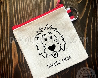 Doodle Coin Purse or Treat Bag, doodle treat bag, dog treat bag, personalized coin purse, doodle mom