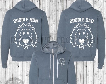 Slate Gray Full Zip Doodle Hoodie