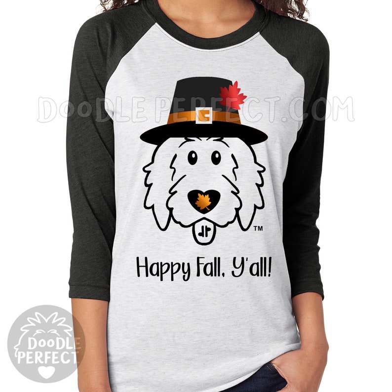 Thanksgiving Doodle Pilgrim Shirt, Happy Fall Y'all shirt, Thanksgiving doodle shirt, doodle Thanksgiving shirt, fall doodle shirt image 1