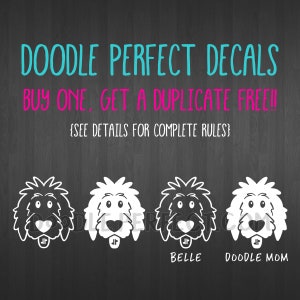 Doodle Perfect Decals, doodle decal, dog decal, goldendoodle decal, doodle sticker, dog sticker, doodle mom, doodle dad