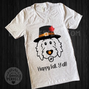 Thanksgiving Doodle Pilgrim Shirt, Happy Fall Y'all shirt, Thanksgiving doodle shirt, doodle Thanksgiving shirt, fall doodle shirt image 3