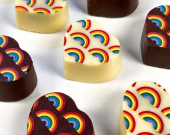 Rainbow Bonbons: Dark/White Chocolate & Dulce de Leche