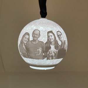 Personalized Photo Christmas Ornament, 3d lithophane night lights, light up picture, gift for grandparents, stocking stuffer for new mom