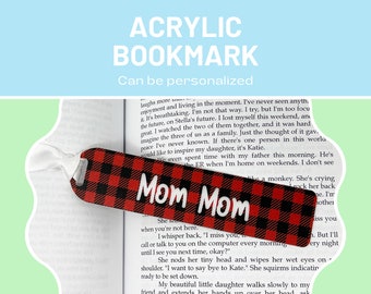 Buffalo Plaid bookmark, Acrylic bookmark, Bibliophile, Book lover gift, for reader, birthday gift for bestie, teacher gift, for neighbor