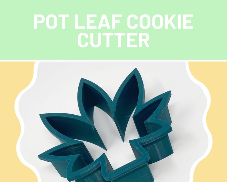 Pot Leaf Marijuana Cookie Cutter, printed cookie cutter, 420 gifts, marijuana accessories, custom cookie cutter, valentines gift for stoner image 1