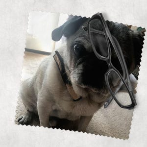 Custom eye glass Lens cleaning Cloth, Microfiber cleaner, personalized gift, camera lens cloth, Valentines gift for grandma, gift for mom image 2