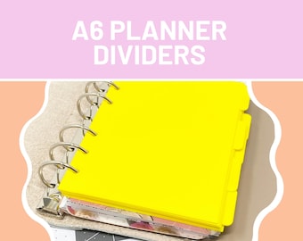 A6 rings Tabbed Planner dividers, set of dividers, A6 ring planner, personalized planner inserts, A6 bookmark, travelers notebook dividers
