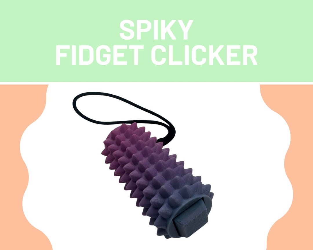 Spiky Fidget Clicker Keychain | 3D Printed Tactile Toy for ADHD, Autism ...
