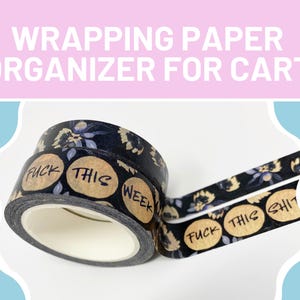 F this swear washi tape set, crafter gifts, scrapbooking supplies, work bestie gift, planner tape, penpal gift, decorative tape floral washi image 1