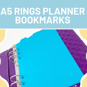 A5 rings Planner top tabs, customized top dividers, rings planner, A5 inserts, personalized dividers, planner bookmark, tabbed dividers