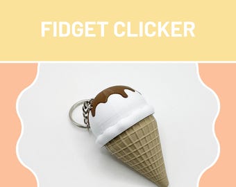 IJshoorntje Fidget Clicker – Mechanische schakelaar sensorisch speelgoed voor ADHD, autisme, focus en prikkeling – schattig sleutelhangercadeau