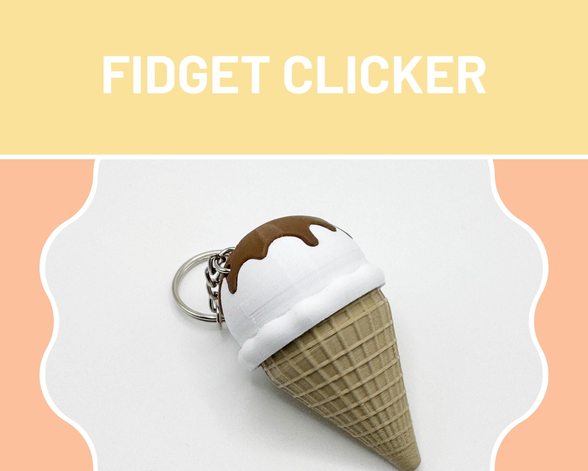 アイスクリームコーン型フィジェットクリッカー - ADHD、自閉症、集中