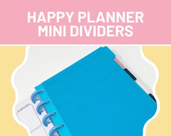 Happy Planner mini volledige set verdelers, schijfplanner, gepersonaliseerde plannerinzetstukken, schijfbladwijzer, verdelers voor reizigersnotitieboekjes