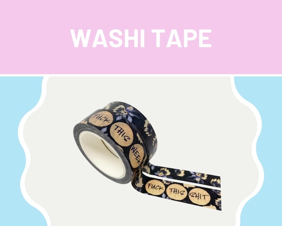 F this swear washi tape set, crafter gifts, scrapbooking supplies, work bestie gift, planner tape, penpal gift, decorative tape floral washi