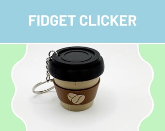 Coffee Cup Clicker Fidget Toy – Mechanical Switch Sensory Tool for Autism, ADHD, Classroom, Stimming, Focus & Stress Relief